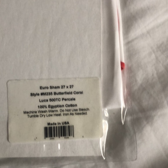 Matouk Euro sham, butterfield coral - Picture 3 of 3